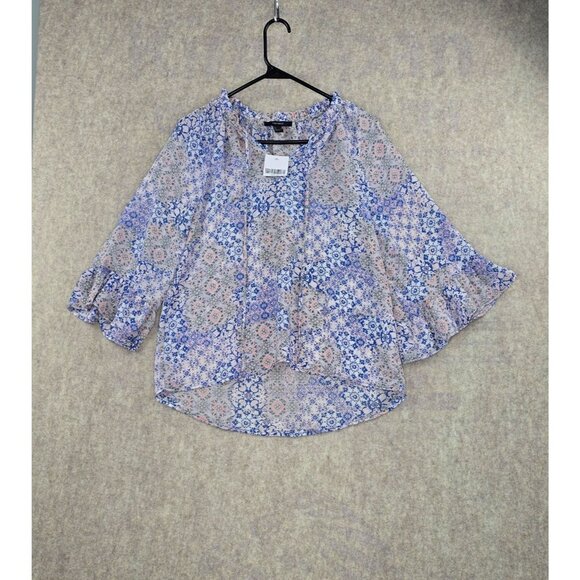 Forever 21 Tops - Forever 21 Womens Floral Bell Sleeve Blouse Size S Multicolor Polyester